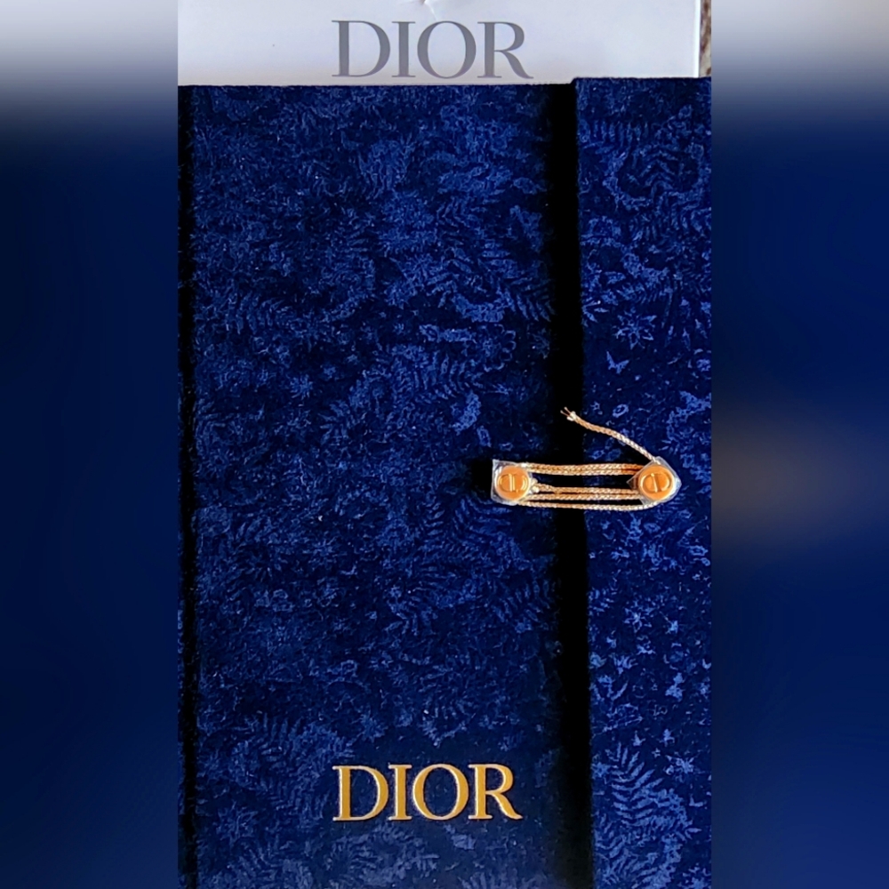 Authentic Christian Dior Blue Textured Velvet Journal/Gold Letters/Gold Buttons